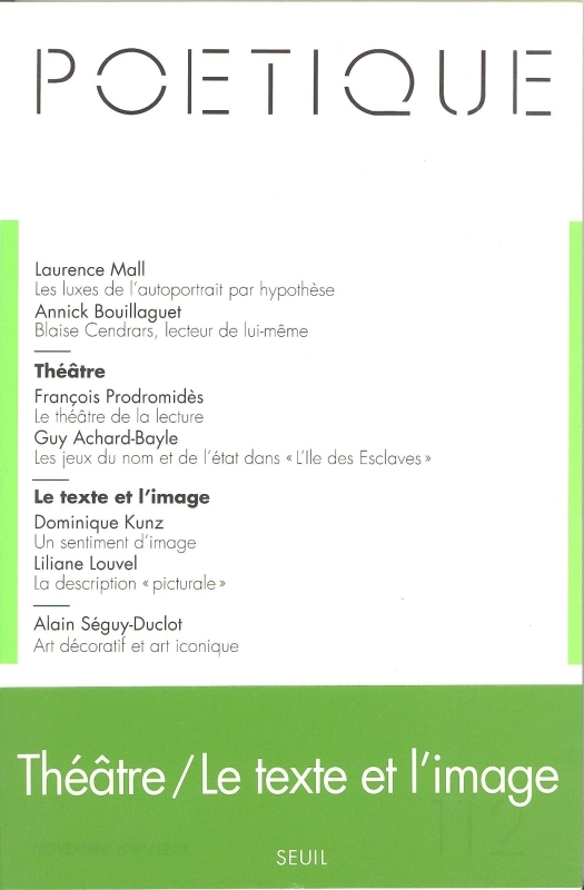 Poétique, n° 112 (9782020331319-front-cover)