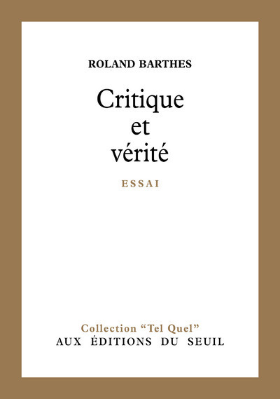 Critique et Vérité (9782020019316-front-cover)