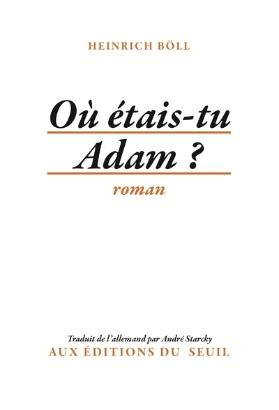 Où étais-tu Adam ? (9782020013833-front-cover)