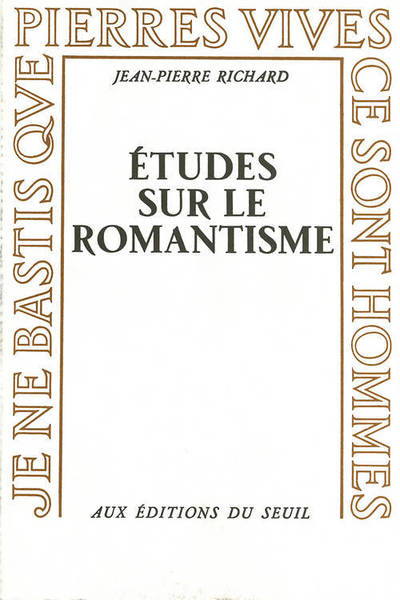 Etudes sur le romantisme (9782020026215-front-cover)