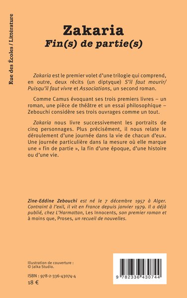 Zakaria, Fin(s) de partie(s) (9782336430744-back-cover)