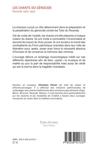 Les chants du génocide, Rwanda 1987-1997 (9782336441337-back-cover)
