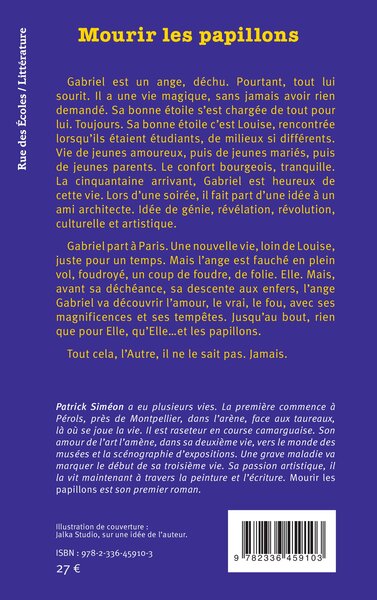 Mourir les papillons, Roman d’amour, mais pas que… (9782336459103-back-cover)