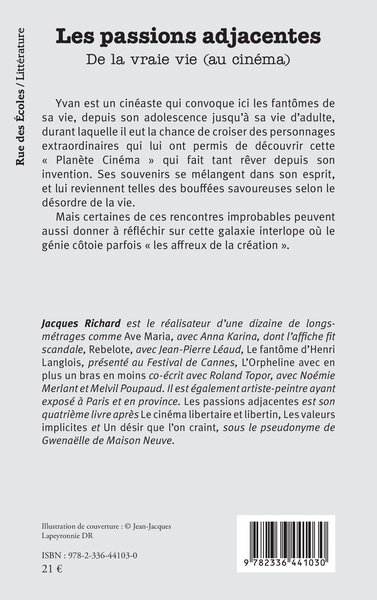 Les passions adjacentes, De la vraie vie (au cinéma) (9782336441030-back-cover)