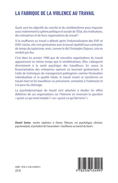 La fabrique de la violence au travail (9782336434995-back-cover)