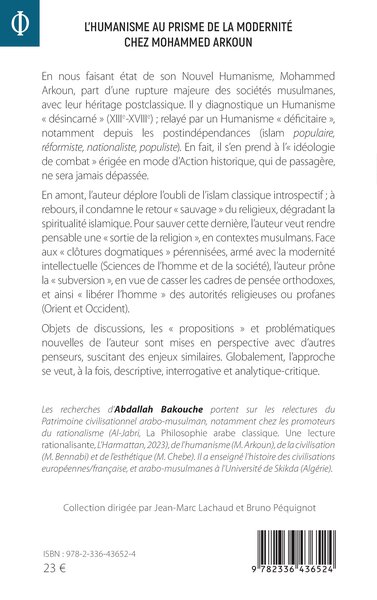 L’Humanisme au prisme  de la Modernité chez Mohammed Arkoun, Une approche interrogative (9782336436524-back-cover)