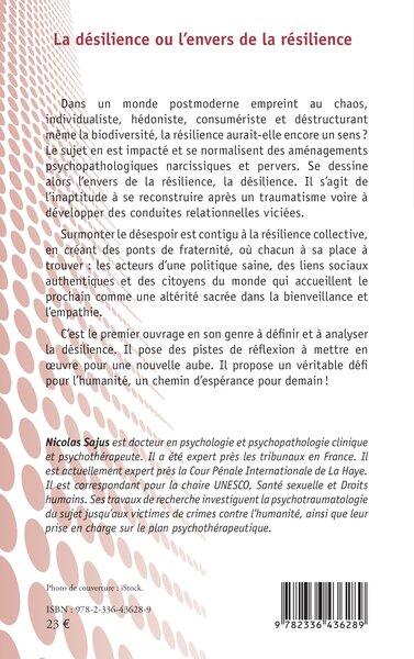 La désilience ou l’envers de la résilience (9782336436289-back-cover)