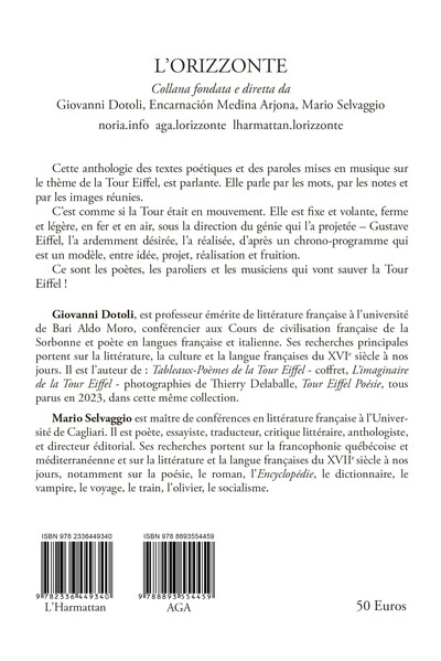 La Tour Eiffel Poèmes et Chansons, Anthologie (9782336449340-back-cover)