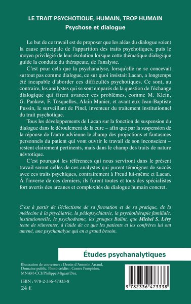 Le trait psychotique, humain, trop humain, Psychose et dialogue (9782336473338-back-cover)