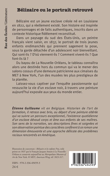 Bélizaire ou le portrait retrouvé (9782336494593-back-cover)