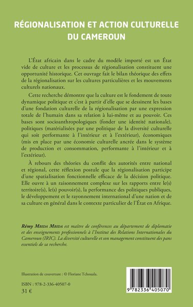 Régionalisation et action culturelle au Cameroun (9782336405070-back-cover)