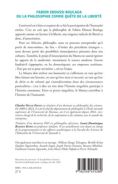 Fabien Eboussi Boulaga ou la philosophie comme quête de la liberté (9782336455280-back-cover)