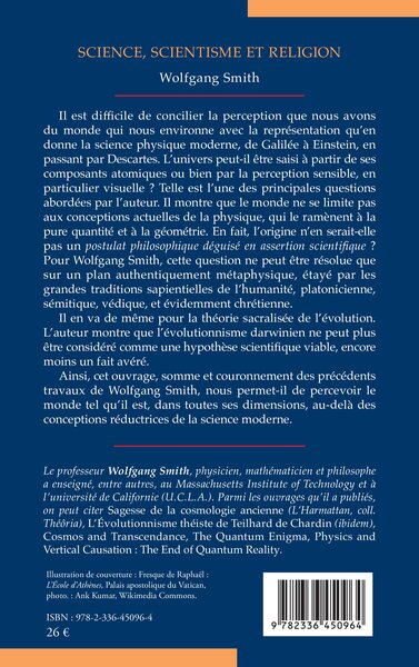 Science, scientisme et religion, Des particules au cosmos tripartite et au-delà (9782336450964-back-cover)