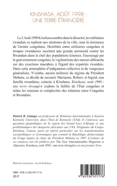 Kinshasa, août 1998: une terre étrangère (9782336451176-back-cover)