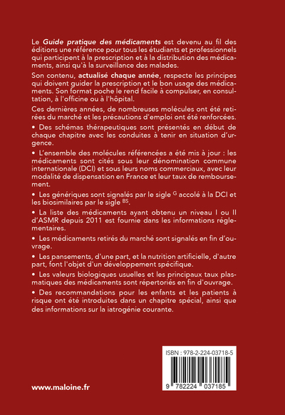 Dorosz Guide pratique des médicaments 2026, 45e éd. (9782224037185-back-cover)