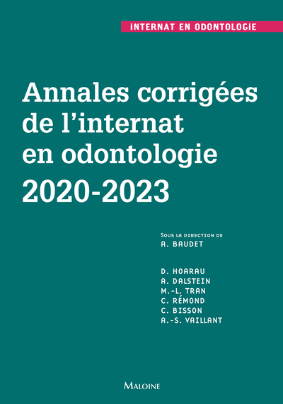 Annales corrigées de l'internat en odontologie 2020-2023 (9782224036881-front-cover)