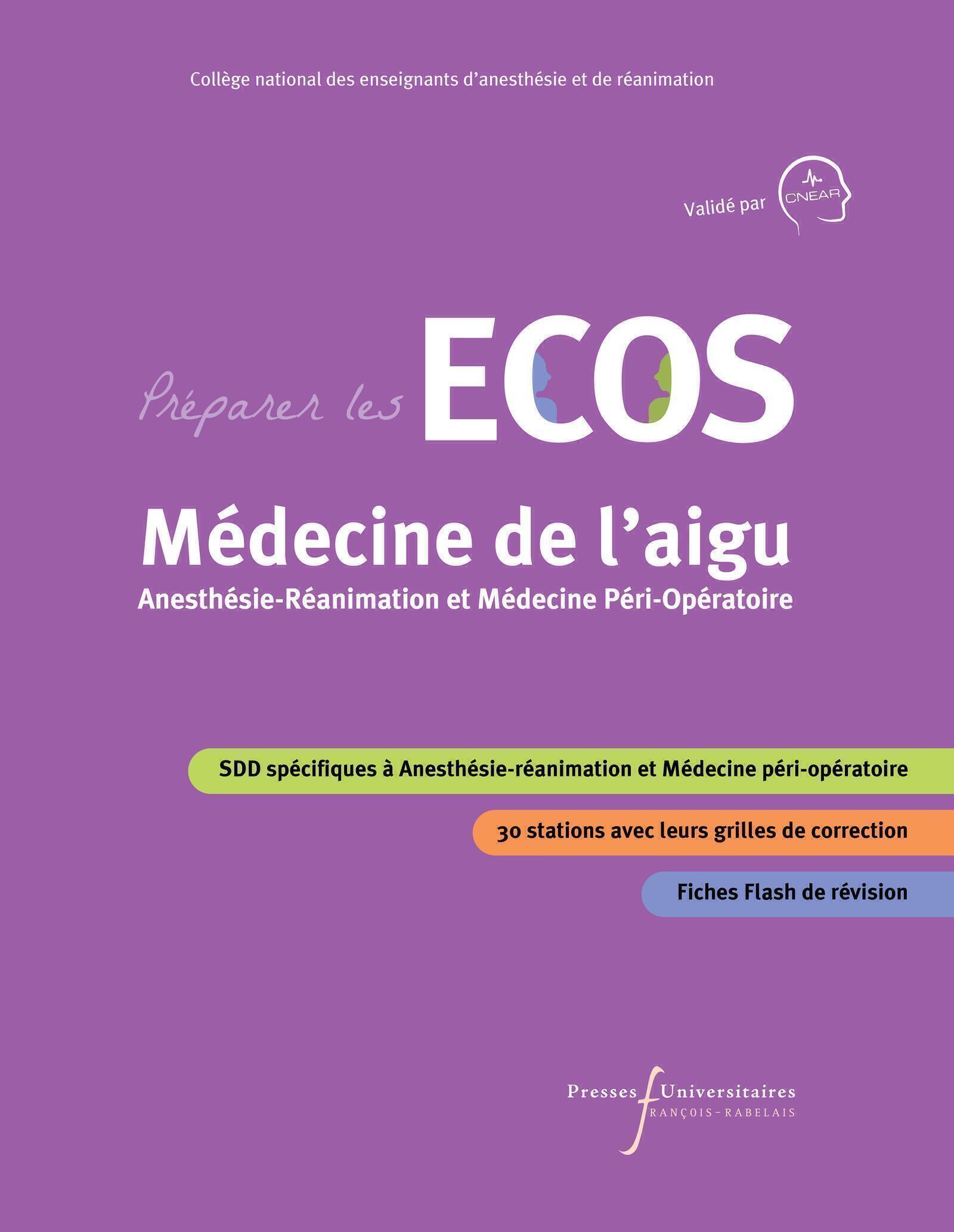 Préparer les ECOS Médecine de l'aigu : Anesthésie-Réanimation et Médecine Péri-Opératoire (9782386050190-front-cover)