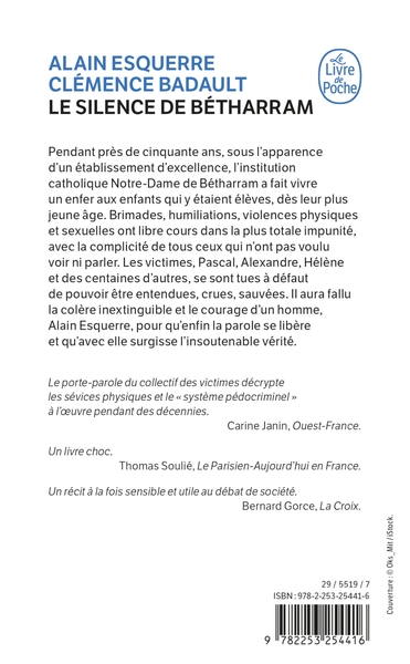 Le Silence de Bétharram, L'enquête choc du lanceur d'alerte et ancien élève (9782253254416-back-cover)