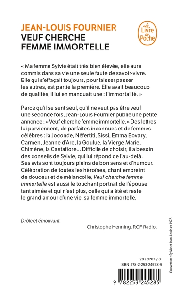 Veuf cherche femme immortelle (9782253245285-back-cover)