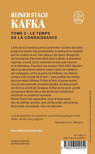 Le Temps de la connaissance (Kafka, Tome 2) (9782253249252-back-cover)