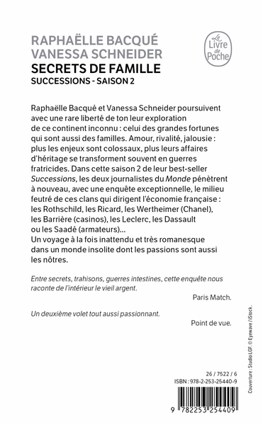 Successions, Secrets de famille (9782253254409-back-cover)