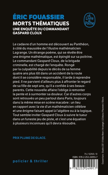 Morts thématiques (Une enquête du commandant Gaspard Cloux, Tome 1) (9782253249917-back-cover)