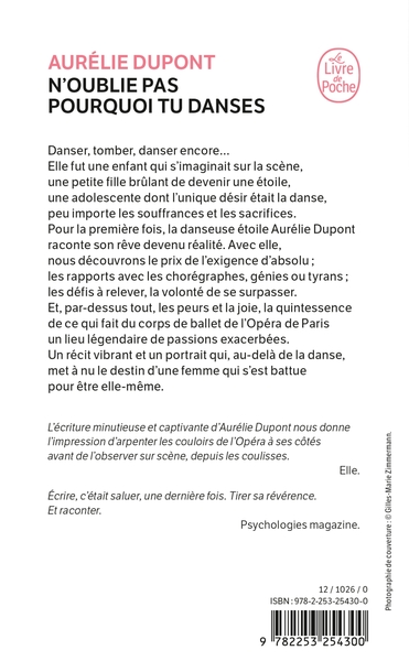 N'oublie pas pourquoi tu danses (9782253254300-back-cover)