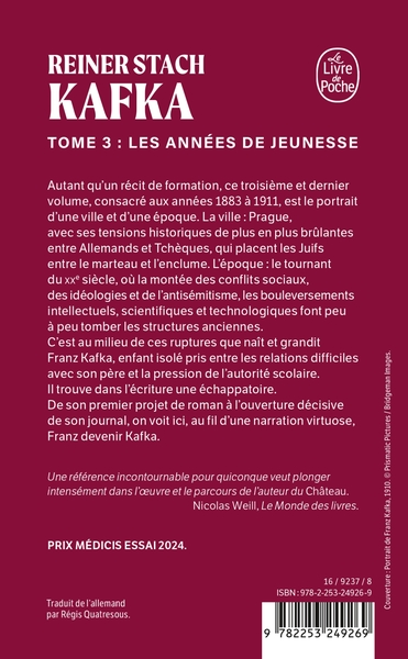 Les Années de jeunesse (Kafka, Tome 3) (9782253249269-back-cover)