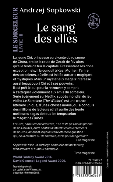 Le Sang des elfes (Le Sorceleur, Tome 3) (9782253263661-back-cover)