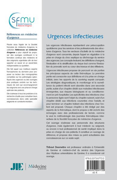 Urgences infectieuses, Journées thématiques interactives de la SFMU (9782257207722-back-cover)