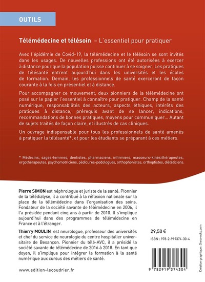 Télémédecine et télésoin â L'essentiel pour pratiquer (9782919374304-back-cover)