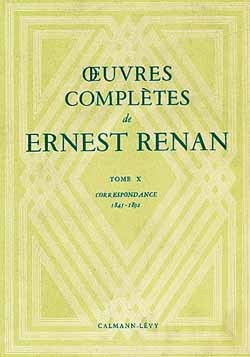 Oeuvres complètes de Ernest Renan - tome X, Correspondance 1845-1892 (9782702110652-front-cover)