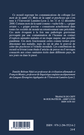 Les mots de la santé (Tome 3), Mots de la santé et psychoses (9782296552142-back-cover)