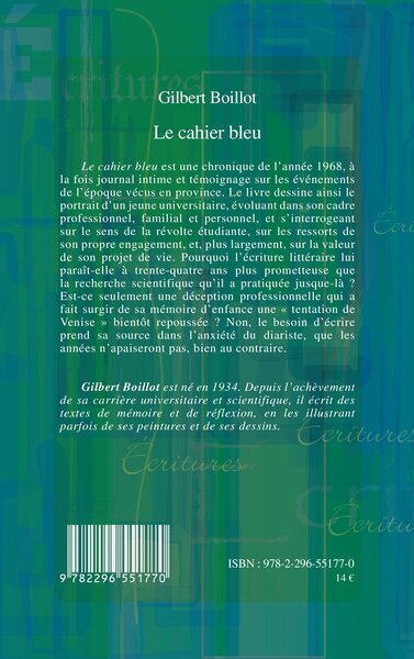 CAHIER BLEU   CHRONIQUE (9782296551770-back-cover)