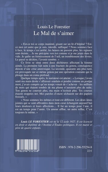 LE MAL DE S'AIMER   ROMAN (9782296552548-back-cover)