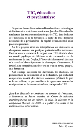 TIC, éducation et psychanalyse (9782296555709-back-cover)