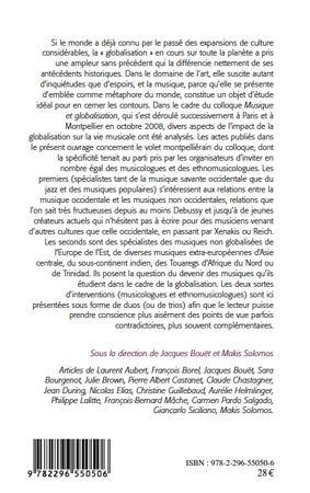 Musique et globalisation :, Musicologie - ethnomusicologie (9782296550506-back-cover)