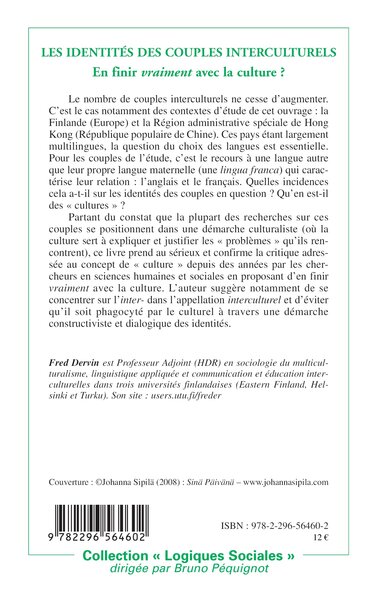 Les identités des couples interculturels, En finir vraiment avec la culture ? (9782296564602-back-cover)