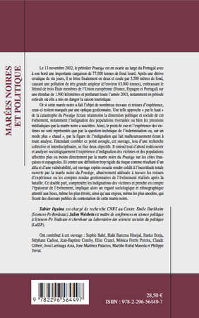 Marées noires et politique, Gestion et contestations de la pollution du Prestige en France et en Espagne (9782296564497-back-cover)