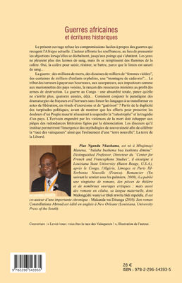 Guerres africaines et écritures historiques (9782296543935-back-cover)