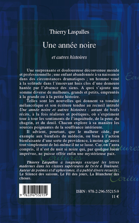 UNE ANNEE NOIRE ET AUTRES HISTOIRES (9782296552159-back-cover)