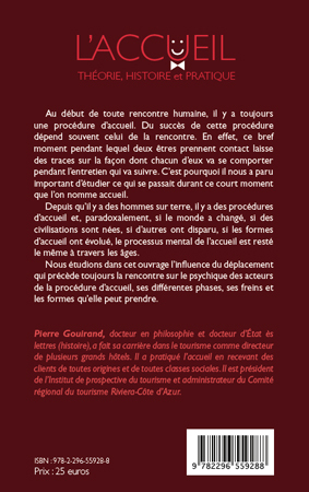 L'accueil, Théorie, Histoire et Pratique (9782296559288-back-cover)