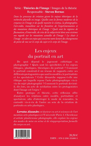 Les enjeux du portrait en art, Etude des rapports modèle, portraitiste, spectateur (9782296554801-back-cover)