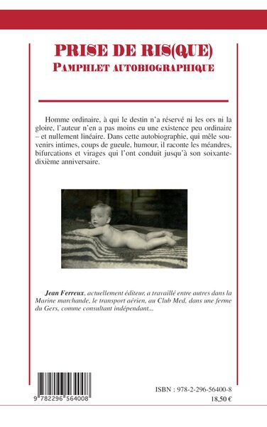 Prise de ris(que), Pamphlet autobiographique (9782296564008-back-cover)