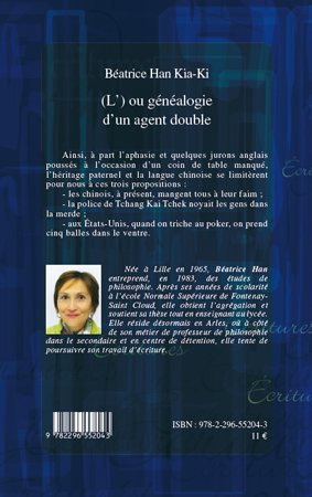 L' OU GENEALOGIE D'UN AGENT DOUBLE   RECIT (9782296552043-back-cover)