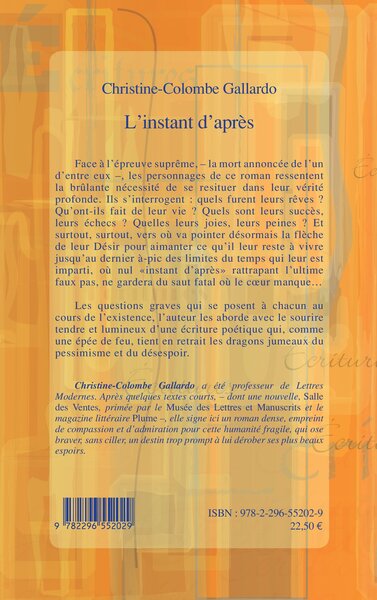 L'INSTANT D'APRES ROMAN (9782296552029-back-cover)