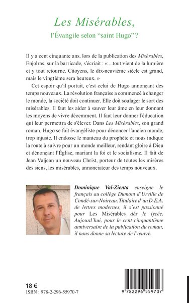 Les Misérables, l'Evangile selon "saint Hugo" ? (9782296559707-back-cover)
