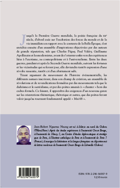 La poésie française du XXe siècle, De 1900 à Mai 68 (9782296560079-back-cover)