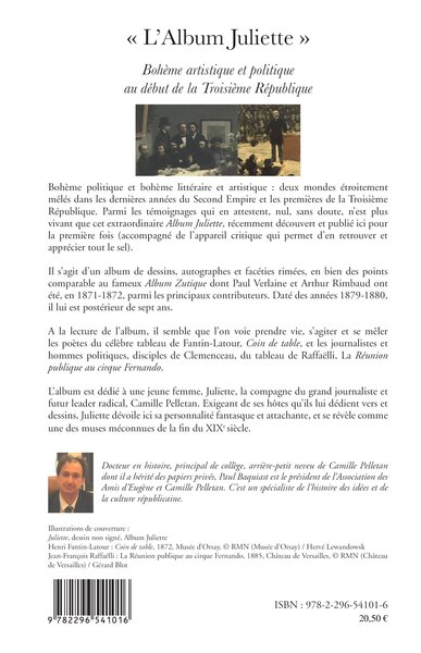 "L'Album Juliette", Bohème artistique et politique au début de la Troisième République (9782296541016-back-cover)