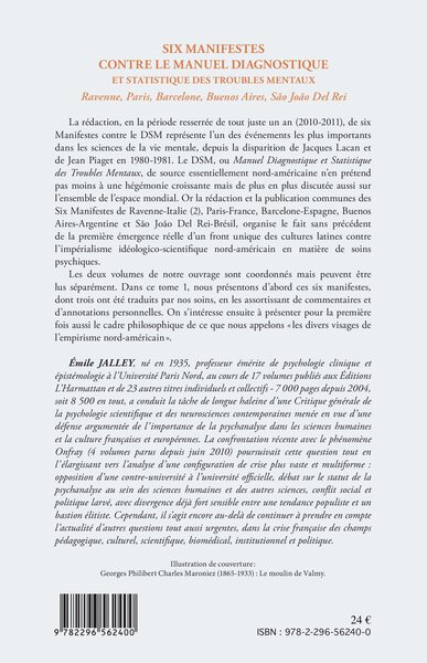 Six manifestes contre le manuel diagnostique et statistique des troubles mentaux (Tome 1), Ravenne, Paris, Barcelone, Buenos Air (9782296562400-back-cover)